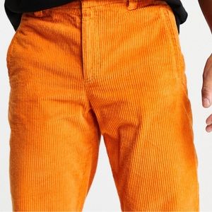 Orange Topman Relaxed Corduroy Pants